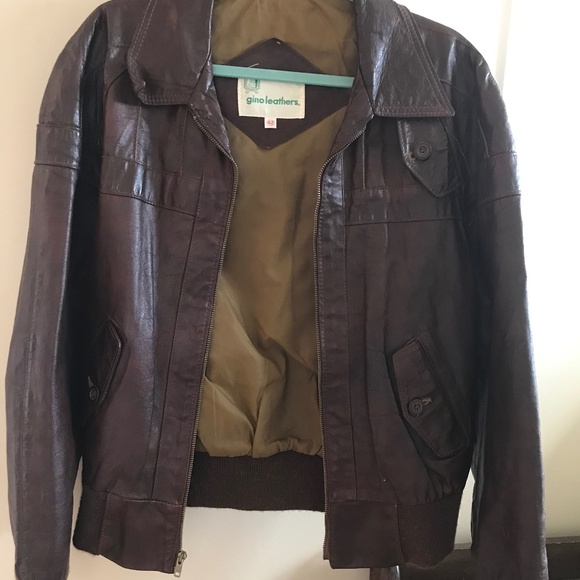Gino Leathers Other - Vintage Leather Bomber Flight Jacket